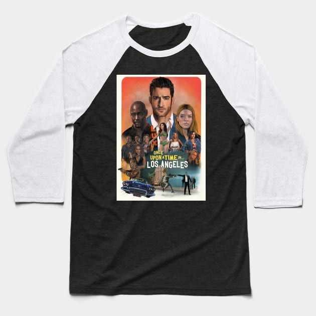 Lucifer: Once Upon a Time in Los Angeles Baseball T-Shirt by Elizachadwickart 